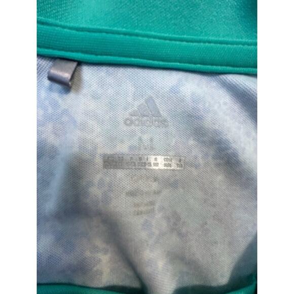 Adidas Girls Green Golf Polo Shirt Short Lightweight Polyester Blend Size M - Picture 5 of 8